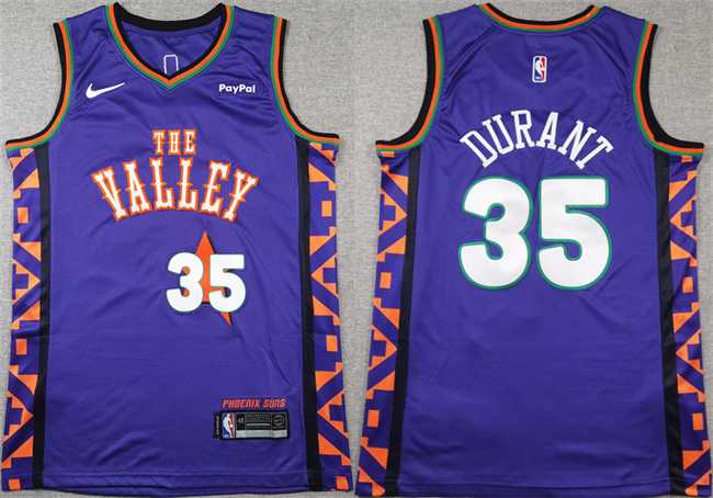 Men%27s Phoenix Suns #35 Kevin Durant Purple 2024-25 City Edition Stitched Basketball Jersey->toronto raptors->NBA Jersey
